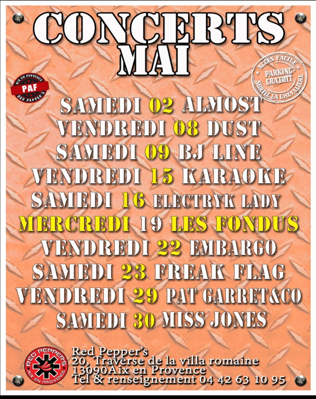 Concerts - Red Pepper's - Restaurant Aix En Provence - Bon restaurant Aix-en-Provence