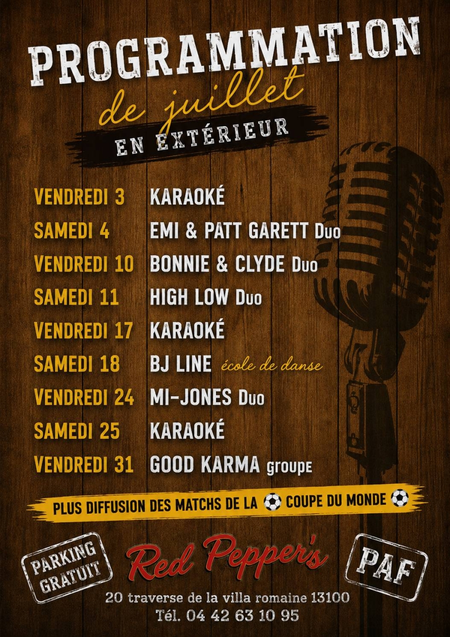 Concerts - Red Pepper's - Restaurant Aix En Provence - restaurant Traditionnel AIX-EN-PROVENCE