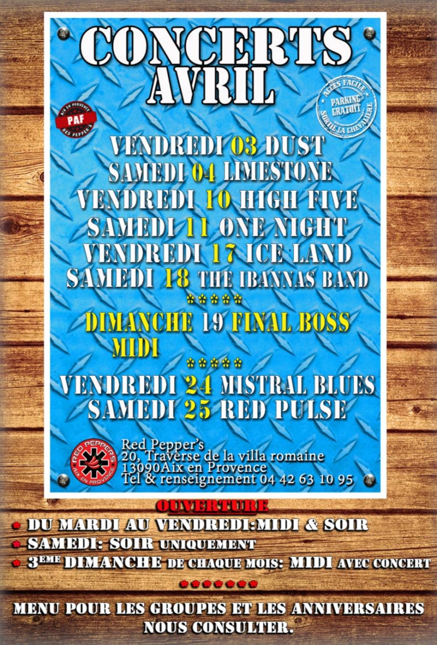 Concerts - Red Pepper's - Restaurant Aix En Provence - top restaurant AIX-EN-PROVENCE