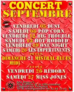 Concerts - Red Pepper's - Restaurant Aix En Provence - manger a AIX-EN-PROVENCE